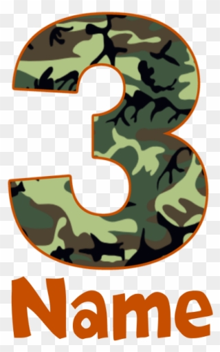 3rd Birthday Camo T-shirt - Camouflage Background Clipart
