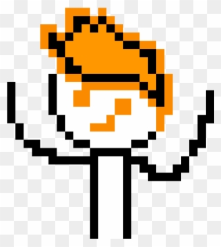 Orange Oni Guy - Pixel Art Emoji Clipart