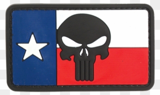Rubber Morale Punisher Patch W Velcro - Punisher Skull Texas Flag Clipart