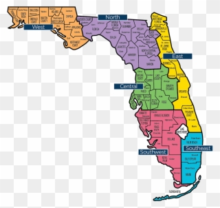 Florida Baptist Associations Map Clipart