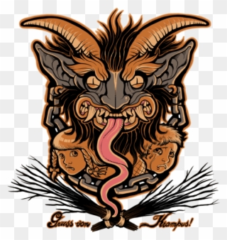 Gruss Von Krampus - Greetings From The Krampus Clipart