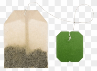 Herbal Tea Bag With Green Label - Green Tea Bag Clipart
