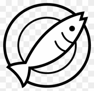 Fish Dishes - Line Art Clipart