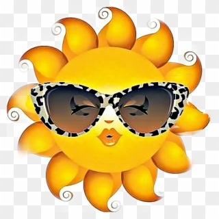 Sun Sticker - Sunshine Emoji With Sunglasses Clipart