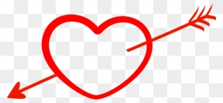 Heart With Arrow Png Transparent - Arrow Heart Png Clipart