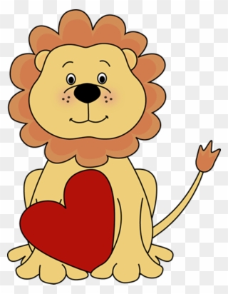Valentine Sticker - Valentines Day Lion Clipart