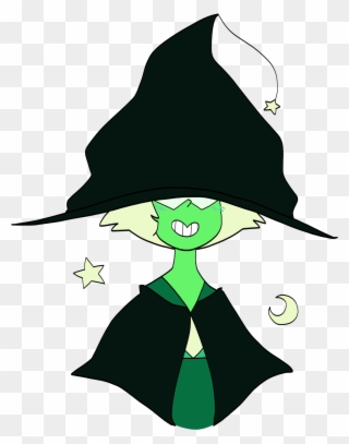 Peridot In Witch Hat Too Big For Her - Peridot Witch Steven Universe Clipart