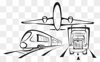 Clip Transparent Library By Bus Plane Road Or Train - Sketch - Png Download