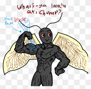 Ant The Mothman The Black The Nuclear Muscles The Man - Mothman Joke Clipart