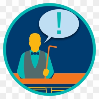 Dealer At A Table Holding A Stick With A Thought Bubble - Ct Coin Csgo Clipart