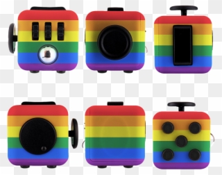 Rainbow Anti-stress Fidget Cube - Rainbow Fidget Cube Clipart
