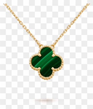 Vintage Alhambra Pendant - Van Cleef Necklace Green Clipart