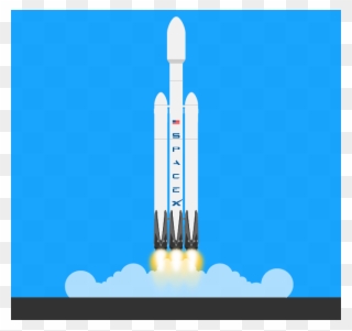 636534298458151698 020518 Spacex Falcon Heavy No Text - Spacex Rocket Png Clipart