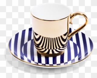 Gold Espresso Cup Saucer Superstripe - Saucer Clipart