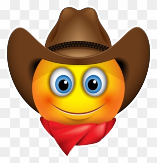 Emoticon Smiley Sunglasses Cowboy Emoji Free Download - Emoji Sticker Clipart