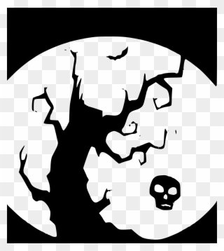 Daily Freebie 10 16 - Window Silhouette Halloween Tree Clipart