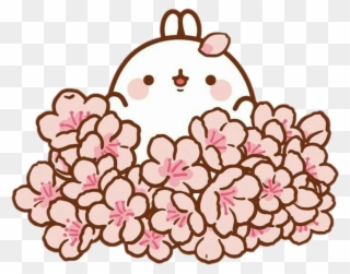 Freetoedit Cute Kawaii Molang Sakura Blossom Tree Flowe - Cute Molang Clipart