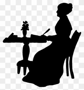 Clipart Of Victorian, Ladies And Silhouette Of - Silhouette - Png Download