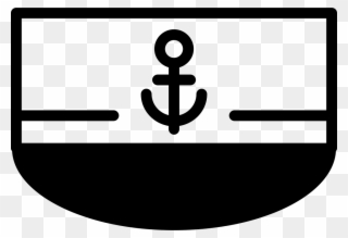 Boat Front View With Anchor Sign Comments - Emblem Clipart
