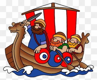 Viking Ship Clipart Viking Boat - Vikings On A Ship Clipart - Png Download