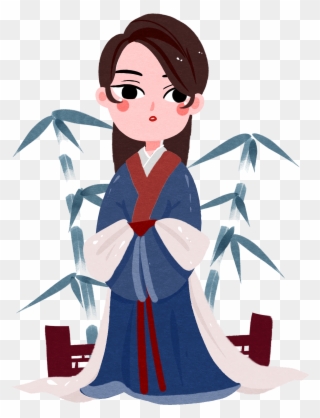 Hanfu Character Girl Illustration Png And Psd - Illustration Clipart