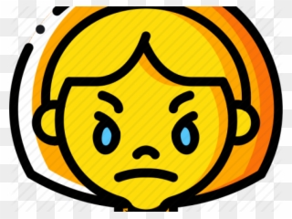 Angry Emoji Clipart Girl - Png Download
