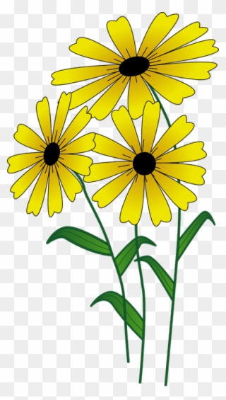 Free Png Download Yellow Flower3, - Simple Flowers Drawing Outlines Clipart