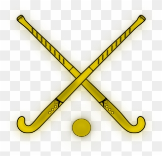 Gold Field Hockey Sticks Clipart