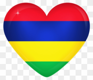 Free Png Download Mauritius Large Heart Flag Clipart - Mauritius Flag Transparent Png