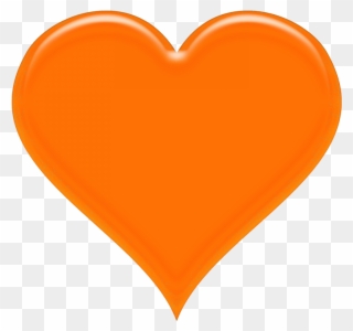 Orange Heart Png - Orange Heart Transparent Background Clipart