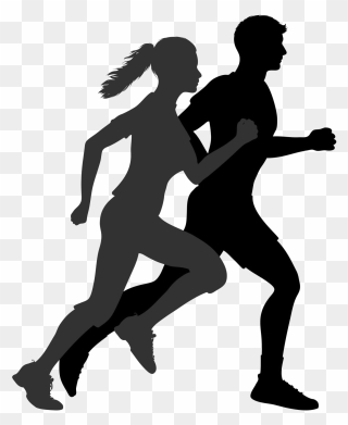 Exercise Free Photo Png - Man And Woman Running Silhouette Clipart