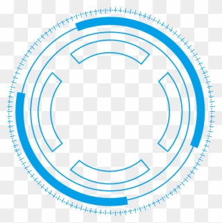 Technology Border Blue Simple Lines Png And Psd - Circle Clipart