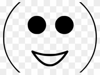 Emoji Face Clipart Positive - Happy Smiley Black And White - Png Download