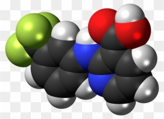 Niflumic Acid Molecule Spacefill - Graphic Design Clipart