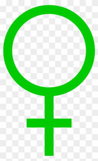Female Symbol Color Colour Green 3 Xochi - Cross Clipart