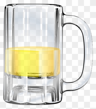 Pub Clipart Beer Stein - Half Empty Beer Glass - Png Download