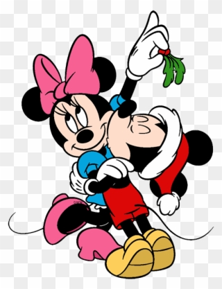 Mailbox Mickey Kissing Minnie Under Mistletoe - Minnie And Mickey Christmas Clipart