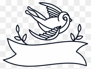 Pigeon Clipart Line Art - Peace Drawing - Png Download