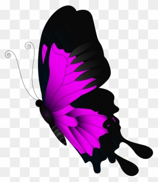 Pink Flying Png Clip - Butterfly Clip Art Flying Transparent Png