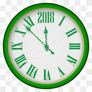 2019 New Year Green Clock Png Clip Art - Clock Stock Transparent Png