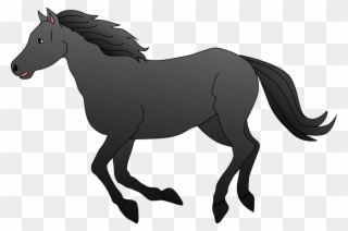 Black Horse Galloping Free - Clipart Picture Of Horse - Png Download