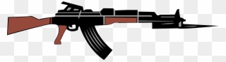 Ak-47 Clip Rifle Automatic Firearm - Ak 47 Vector Png Transparent Png