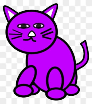 Collection Of Free Small To Medium Sized Cats Cliparts - Clip Art Purple Cat - Png Download