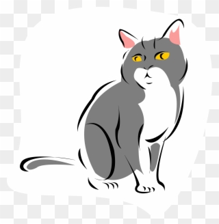 Cougar Paw Clipart - Grey Cat Cartoon Png Transparent Png