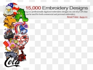 The 15,000 Embroidery Designs Cd Has Over 15,000 Professionally - Patriotic Eagle Embroidery Design Clipart