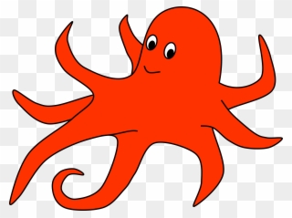 Octopus Clipart Frame - Orange Octopus Png Transparent Png