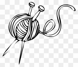White Yarn Ball With Knitting Needles Clip Art - Knitting Needles And Yarn Clip Art - Png Download