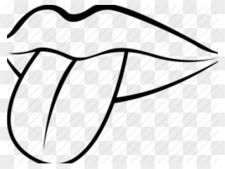 Drawn Tongue Clip Art - Lip And Mouth Black And White Clipart - Png Download