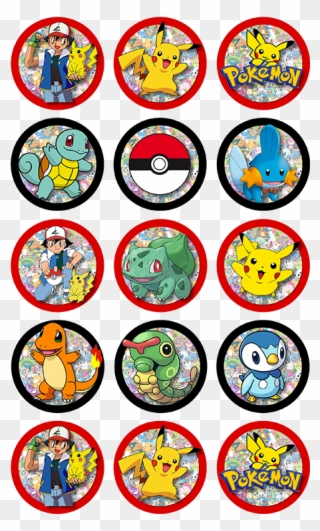 Pokémon Edible Cupcake Toppers - Pokemon Cupcakes Toppers Clipart