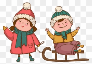 دنیای کودکانه زیباتر می‌شود وقتی که بچه‌ها همیشه سالم - Winterplaytime-einladung Karte Clipart